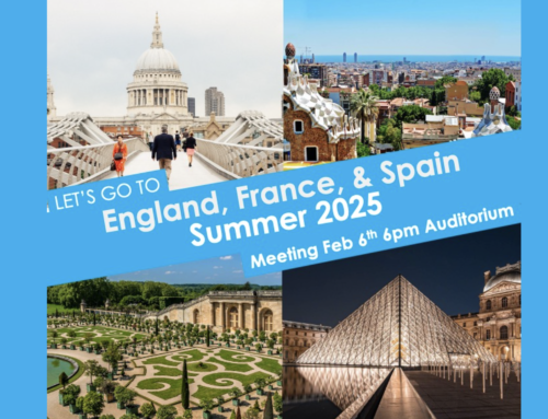 Meeting for Europe Trip 2025 is 2/6 at 6p